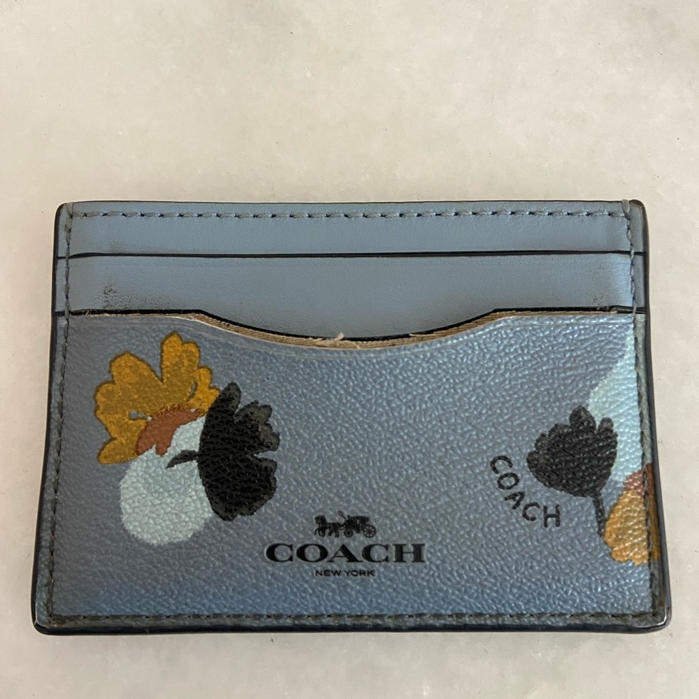 Coach Blue Floral slim Card Holder